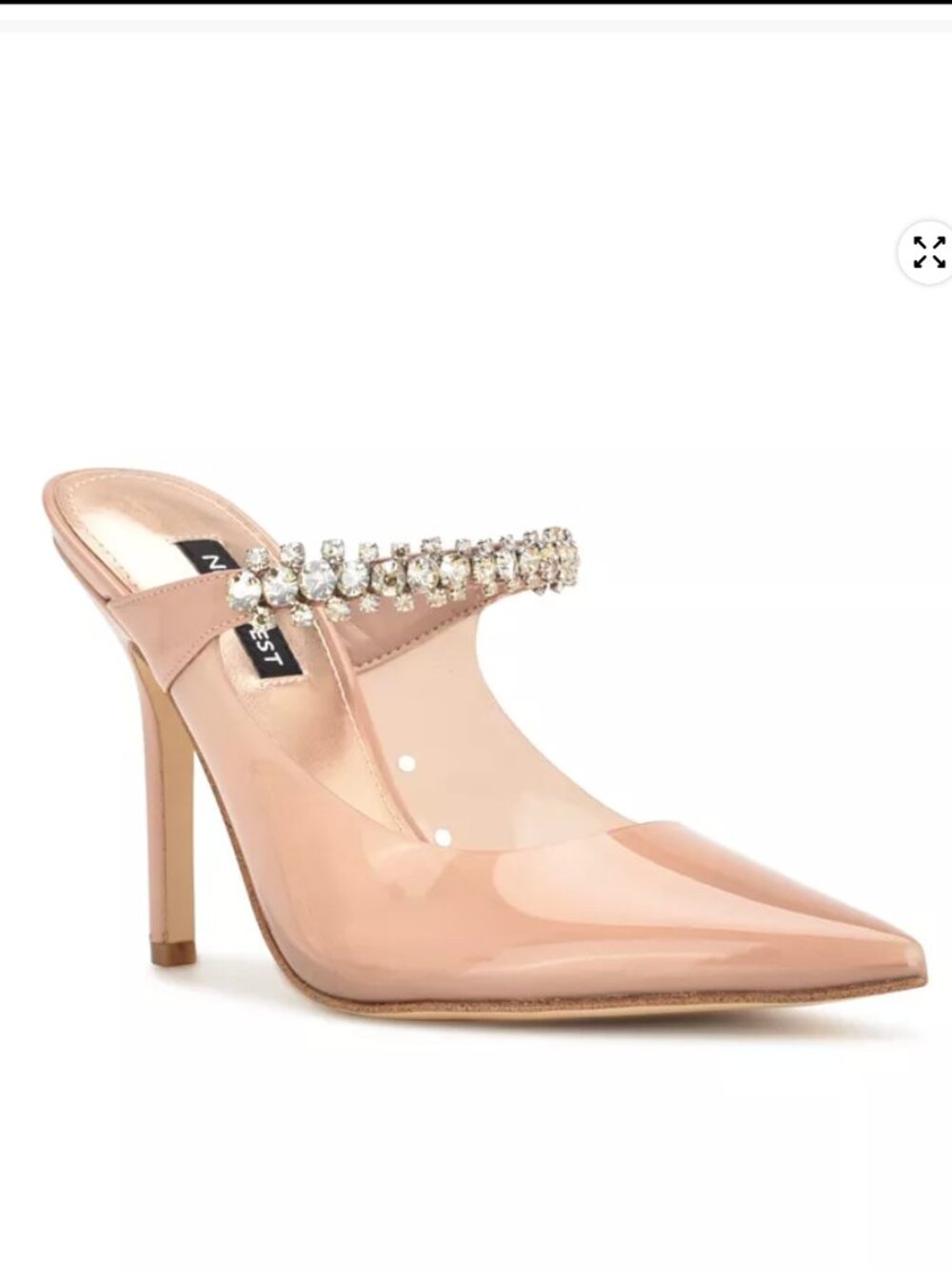 Nine West Rhinestone Strap Nude Fortun Pump Size 10 Brand New In Box